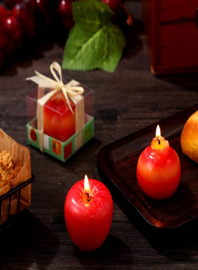 Conelist 12 Pcs Red Pomegranate and Apple Candles Rosh Hashanah Candles Artificial Creative Fruit Shape Candle Gifts for Rosh Hashanah Autumn Thanksgiving Christmas Party Home Table Decor - Image 3
